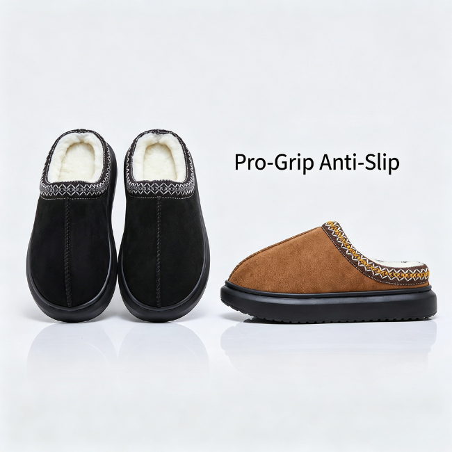 THE CLOUDIES | ETHNO-CHIC WINTER SLIPPERS WITH PLUSH LINING & THICK SOLE