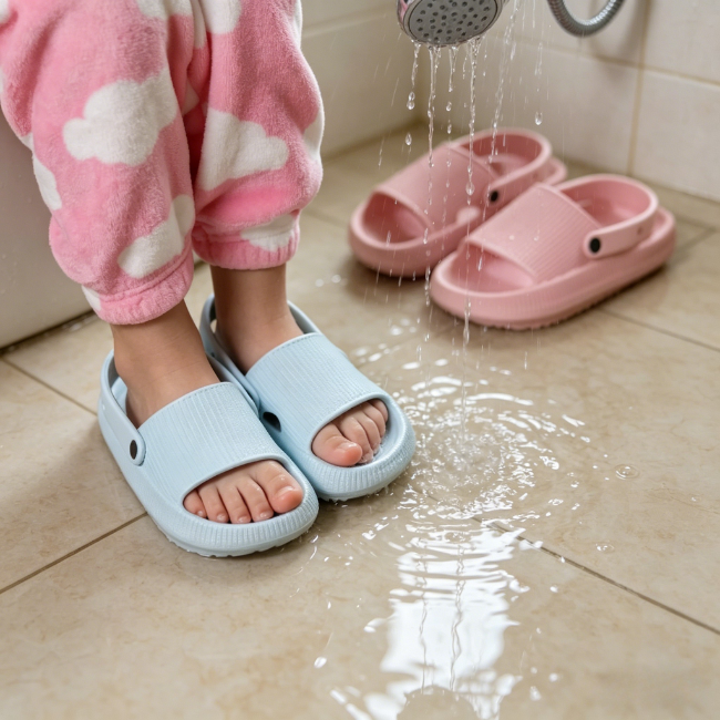 THE MINI CLOUDIES | KIDS' SUMMER SLIDES WITH SECURE BACK STRAP