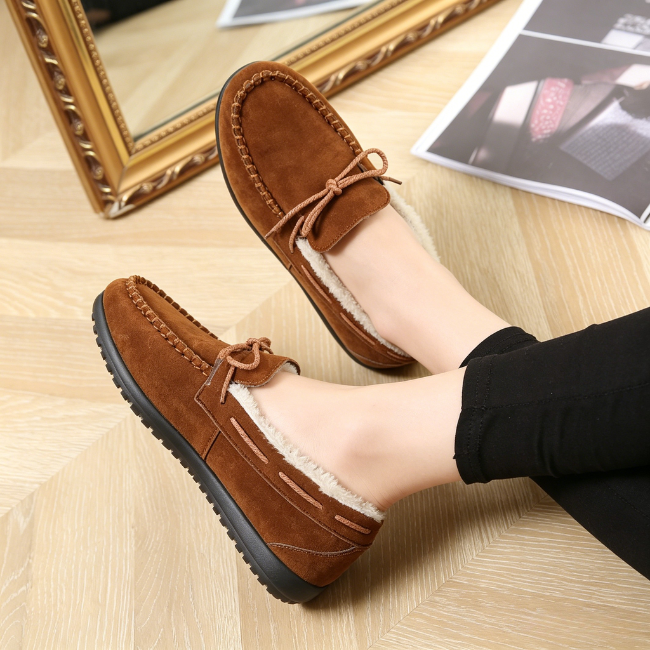 THE CLOUDIES | WOMEN'S FLEECE BOW KNOT MOCCASIN SLIPPERS - COZY WARM WINTER HOUSE SHOES