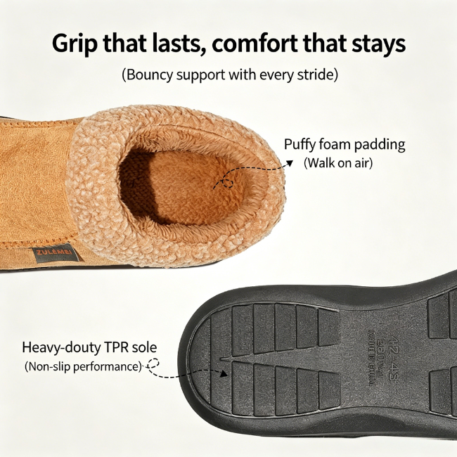 THE CLOUDIES | UNISEX WINTER PLUSH SLIPPERS - COZY SOFT HOUSE SHOES WITH ANTI-SLIP SOLE