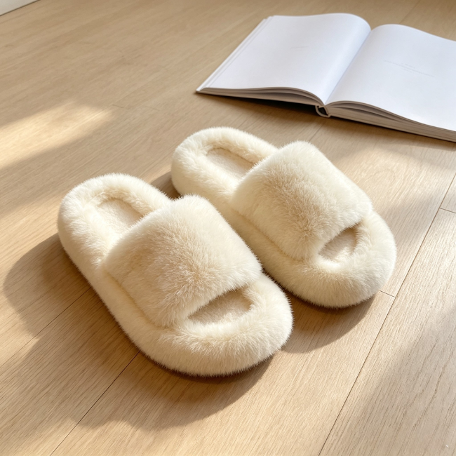 The Cloudies US | Winter Fuzzy Cross-Band Slippers for Women