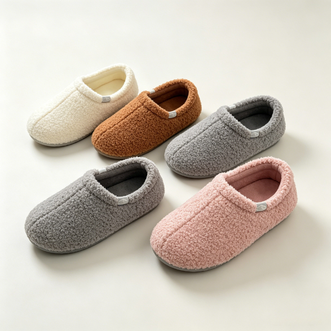 The Cloudies US | Unisex Teddy Fleece Full Back Cozy Indoor Slippers