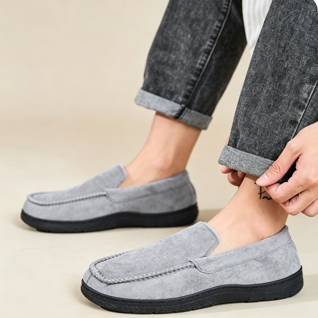 THE CLOUDIES | MEN'S MOCCASIN HOME SLIPPERS WITH ANTI-SHOCK SOLE