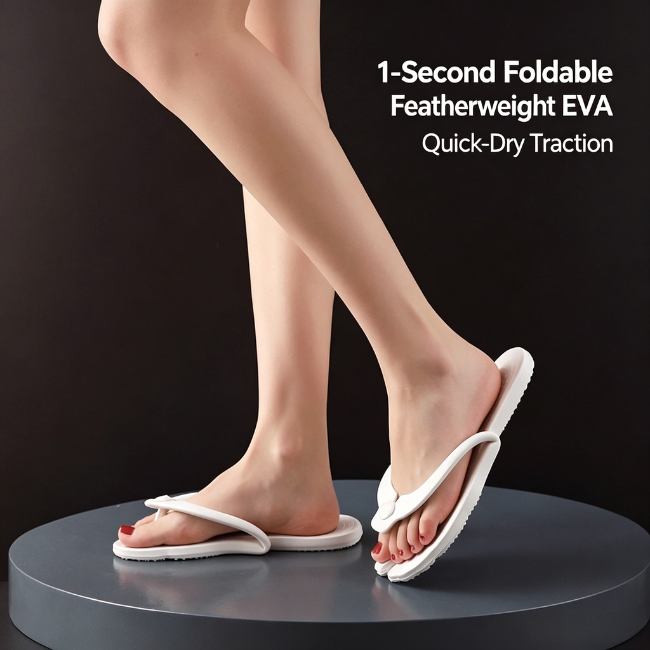 THE CLOUDIES | FOLDABLE PACKABLE FLIP FLOPS - ULTRA-LIGHTWEIGHT TRAVEL SLIPPERS