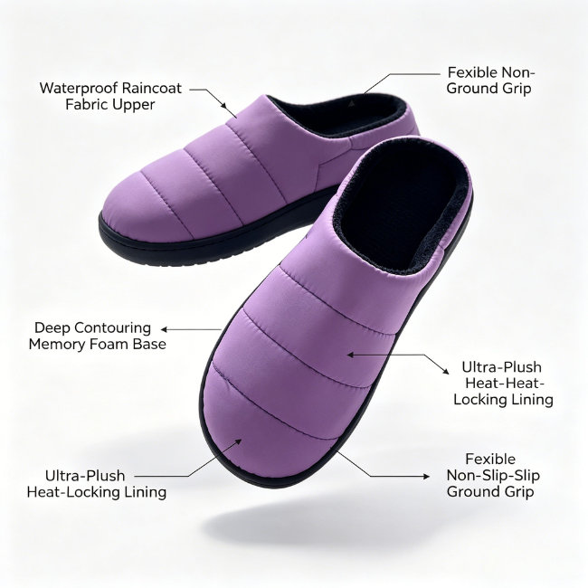 THE CLOUDIES | WATERPROOF MEMORY FOAM SLIPPERS - COZY WINTER HOUSE SHOES FOR MEN & WOMEN