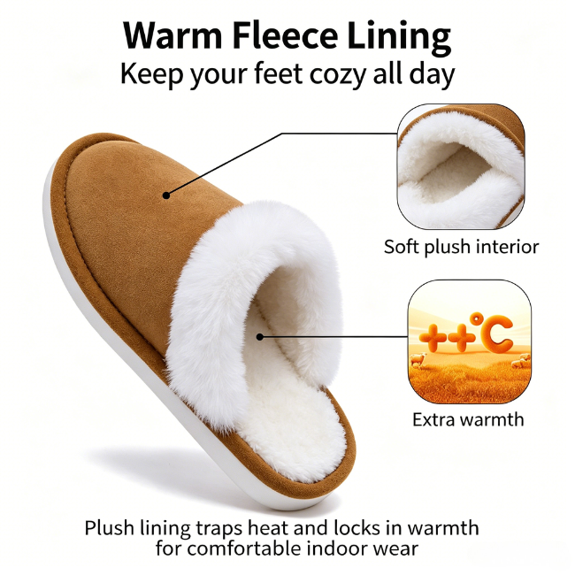 The Cloudies US | Unisex Anti-Slip Winter House Slippers with Soft Fleece Lining