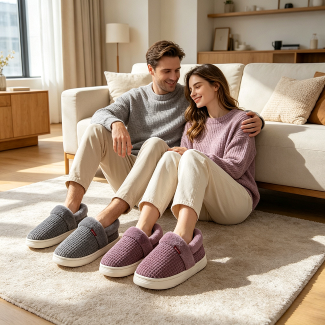 The Cloudies US | Unisex Cozy Fleece Winter Slippers with Thick Sole