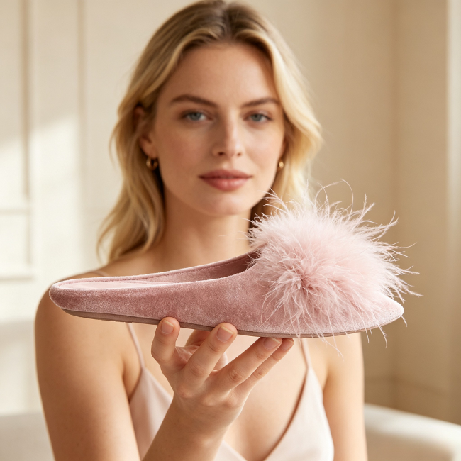 The Cloudies US | Elegant Turkey Feather Fluffy Indoor Slippers