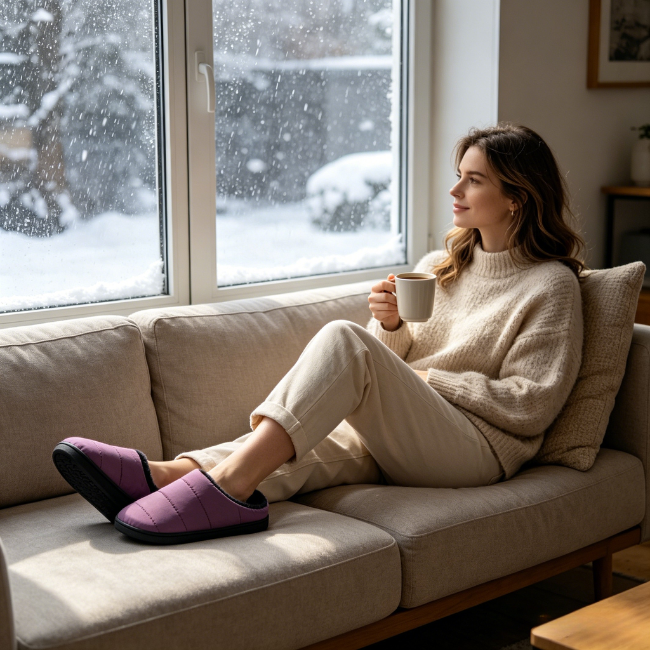 THE CLOUDIES | WATERPROOF MEMORY FOAM SLIPPERS - COZY WINTER HOUSE SHOES FOR MEN & WOMEN