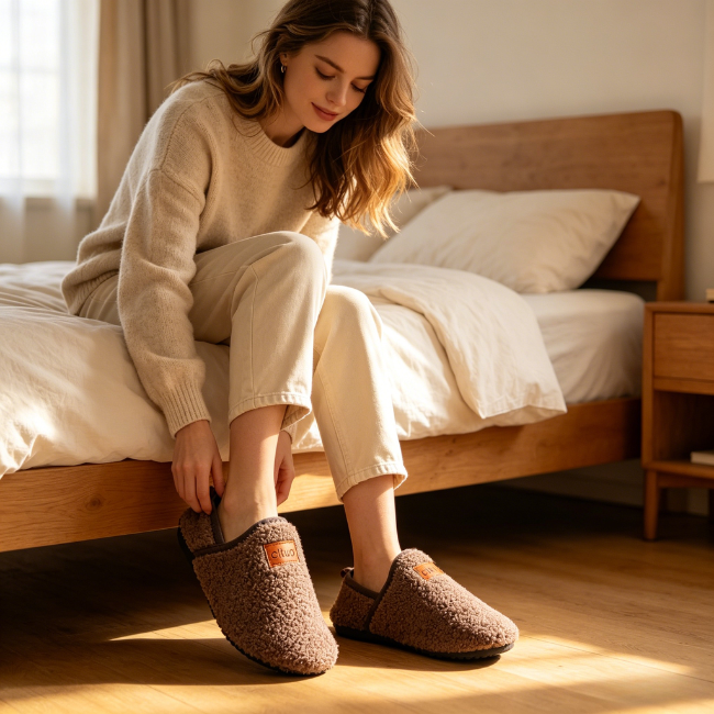 THE CLOUDIES | UNISEX SLIP-ON WINTER SLIPPERS - COZY PLUSH & FLEXIBLE RUBBER SOLE