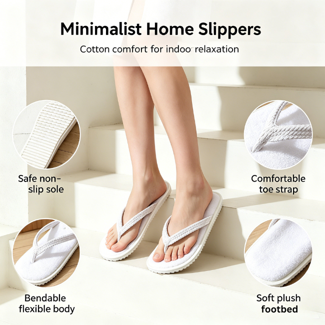 The Cloudies US | Women's Classic Terry Cloth Flip Flops for Beach & Summer